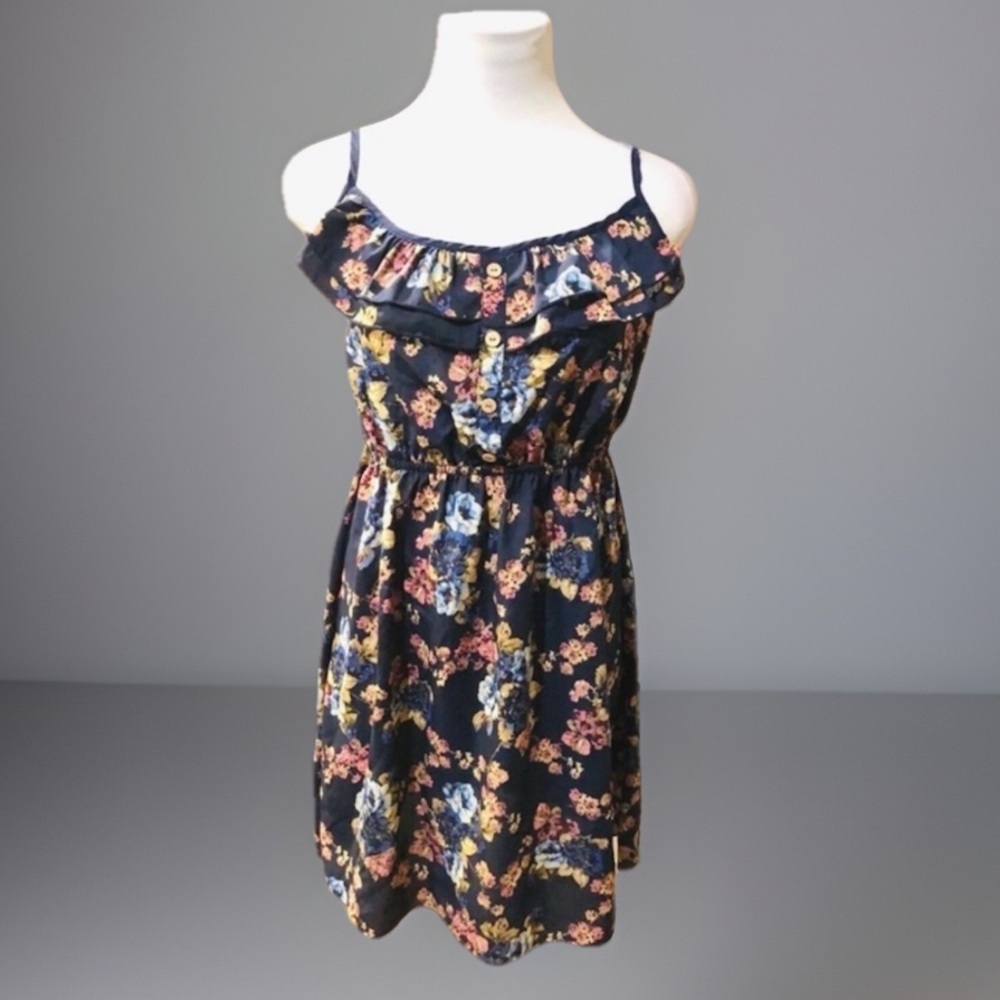 Vintage FLORAL Grunge Pixie Empire Waist Spagetti Dress